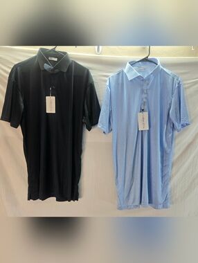 Lot of 2 Collars and Co Men's Large Tall Polo Dress Shirts New